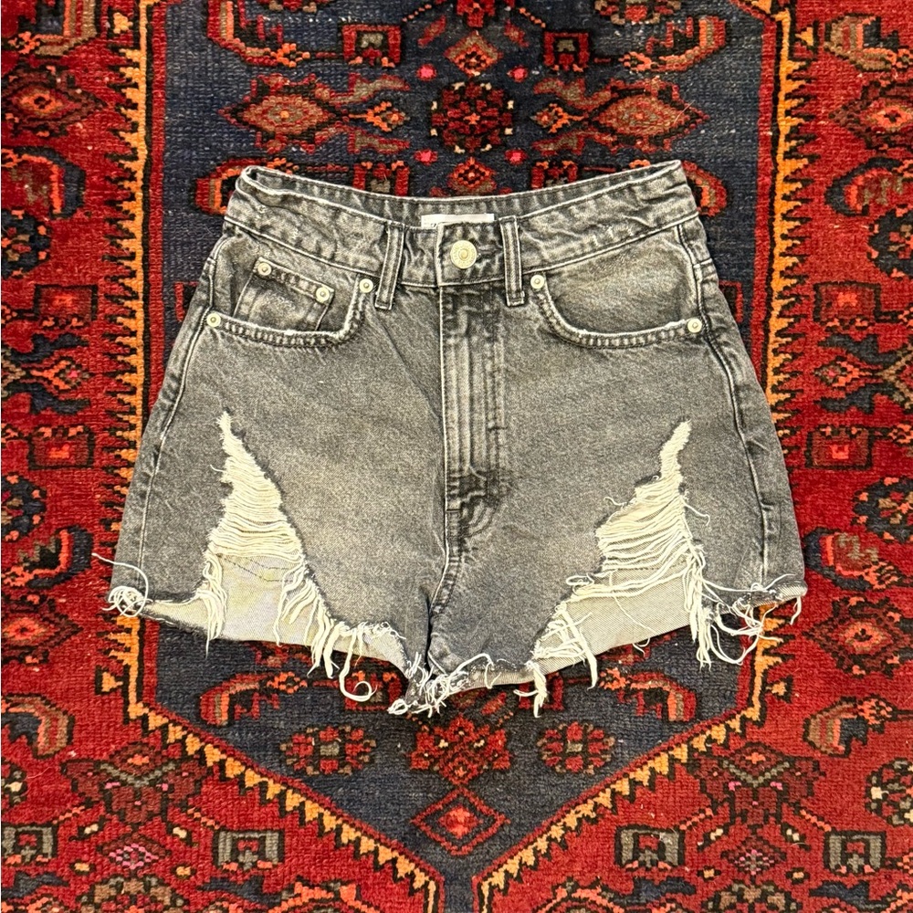 Zara Jean Shorts with Distressed Frayed Edges